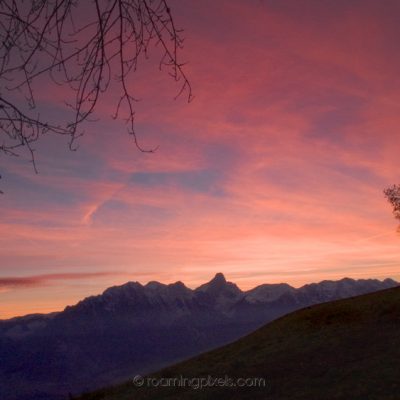 Sunset over the alps