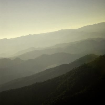 Distant mountain ranges