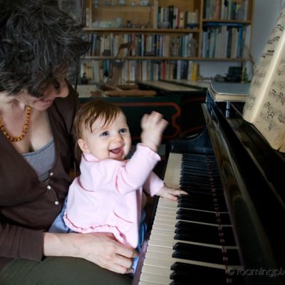 Mia plays the piano (this time, in Switzerland)