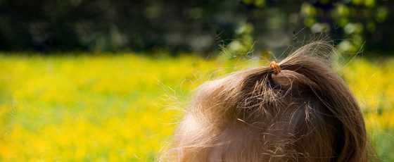 Mia and dandelions